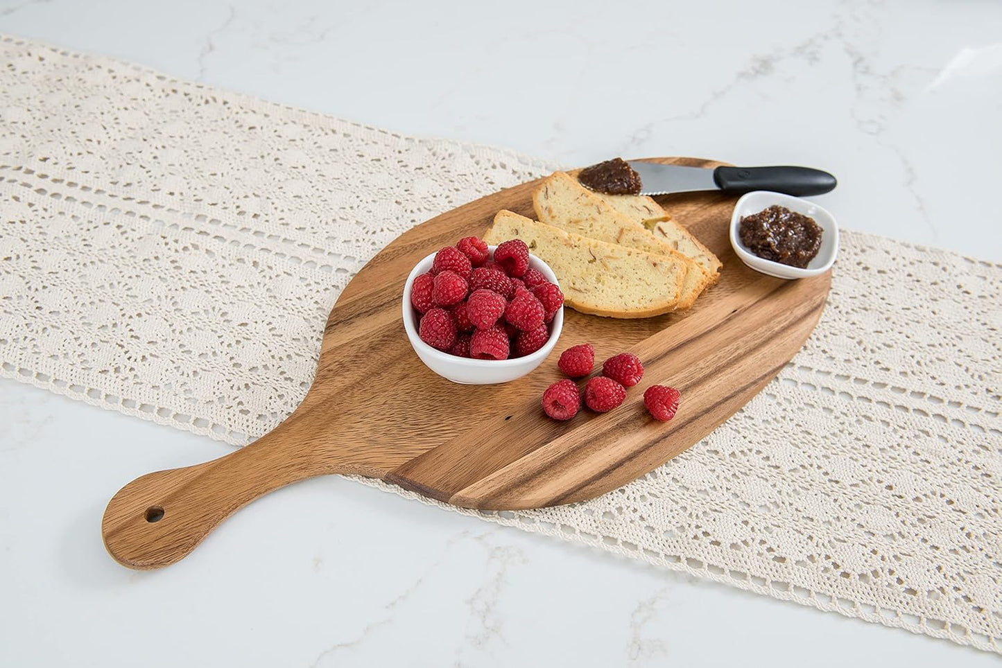 Lipper International Acacia Wood Oblong-Shape Paddle Board for Serving, 8-3/4" x 19-1/4"