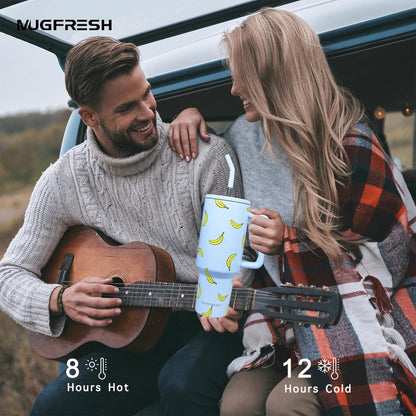 Butterfly Tumbler, Butterfly Gifts for Women 40 oz Insulated Tumbler with Handle and Straw Cup Holder Friendly Travel Mug Stainless Steel Water Bottle