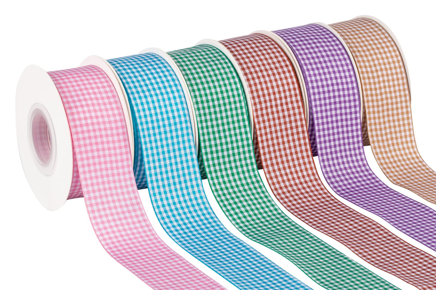 AVANAVA Gingham Ribbon 1-1/2 Inch Plaid Ribbon Polyester Check Woven Ribbon for Crafts, Gifting and Wedding (25 Yards-Roll, Turquoise)