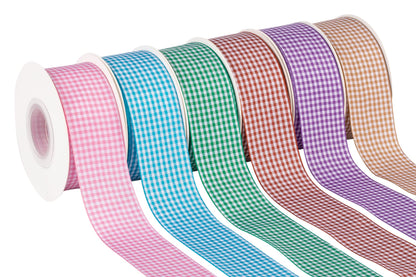 AVANAVA Gingham Ribbon 1-1/2 Inch Plaid Ribbon Polyester Check Woven Ribbon for Crafts, Gifting and Wedding (25 Yards-Roll, Turquoise)