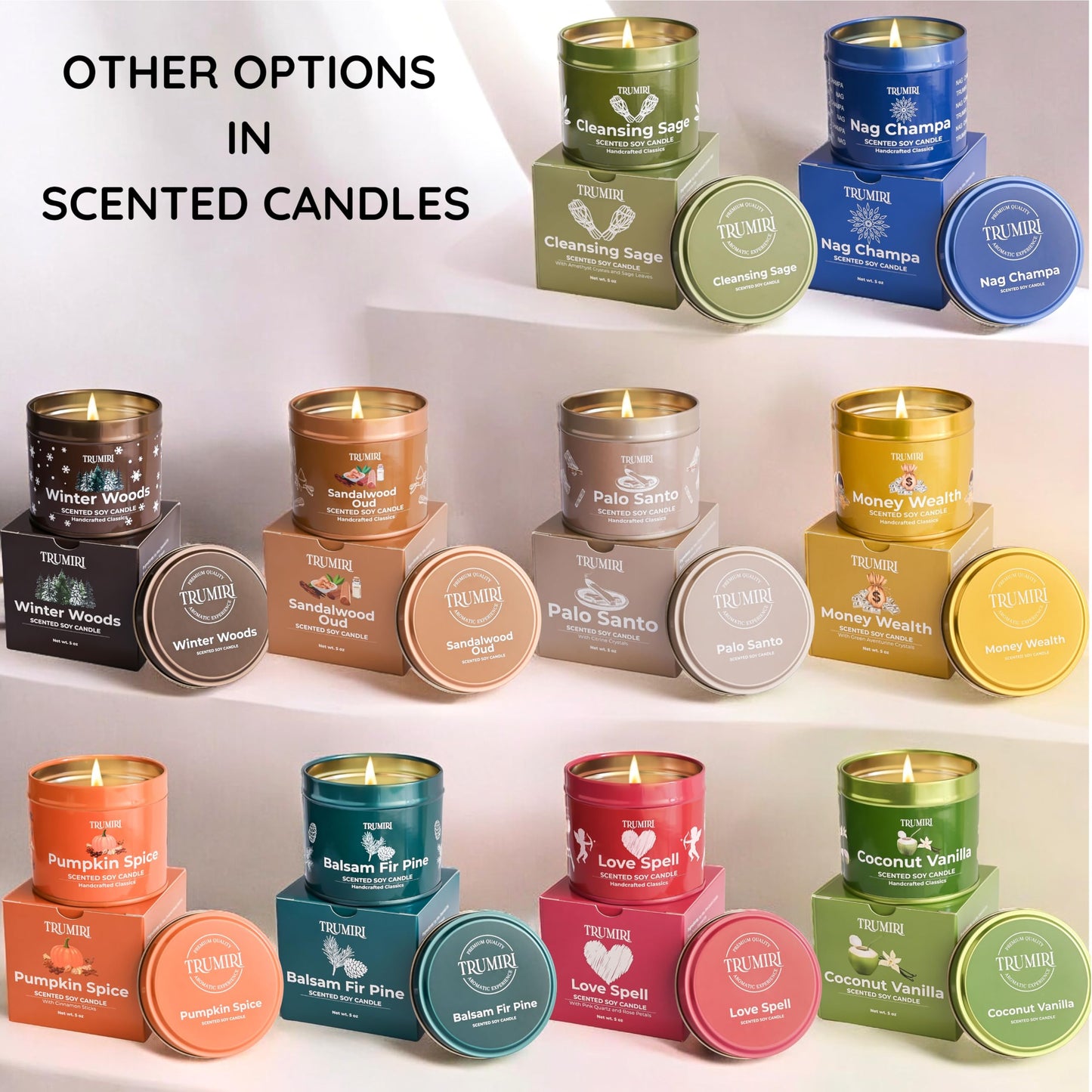 Balsam Fir Pine - Soy Candles for Home Scented - 5oz Natural Clean Non Toxic - for Fall Winter Christmas Holidays - Long Lasting Highly Scented Pet Safe Luxury Tin - Velas Aromáticas para el Hogar