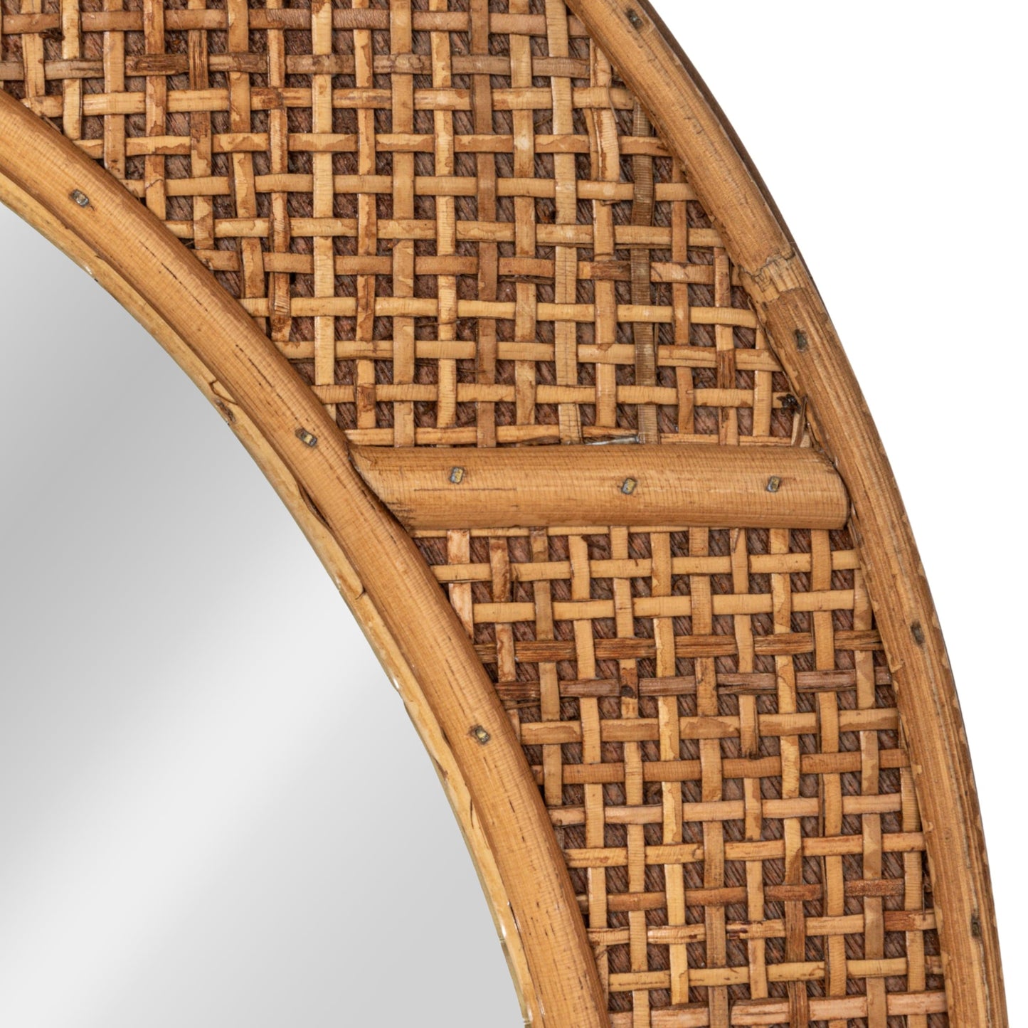 Creative Co-Op Oval Bamboo and Rattan Framed Wall Mirror, Natural