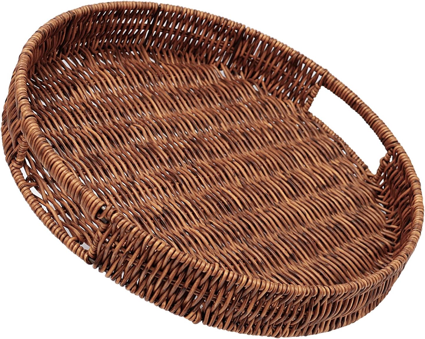 13.8 inch 35cm SEDISON Rattan Tray / Hand Woven Wicker Tray for Coffee Table Home Kitchen Decorative, Large Rattan