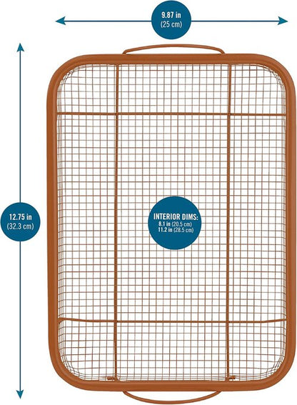 G&S Nonstick Crisper Basket Set - Durable Copper Baking Pan | 2-Piece Easy-to-Use Set