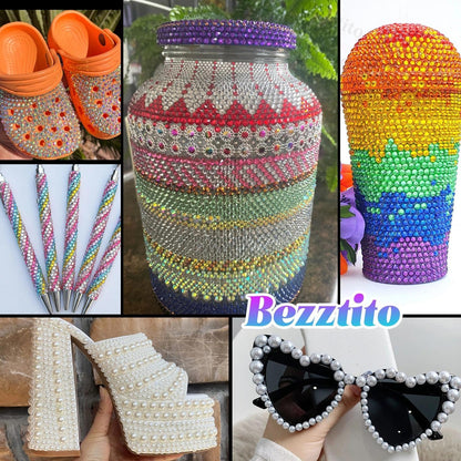 14000Pcs Colorful Flatback Rhinestones and Pearls for Bedazzling Kit, 2-6mm Resin Gems Bedazzling Rhinestone, 4-10mm Flatback Pearls Gems Rhinestones for Crafting DIY Face Makeup