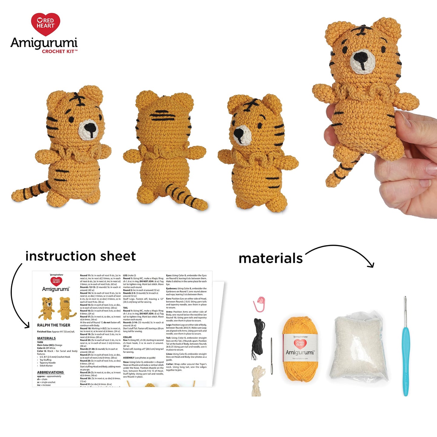 Red Heart Amigurumi Ralph The Tiger Kit