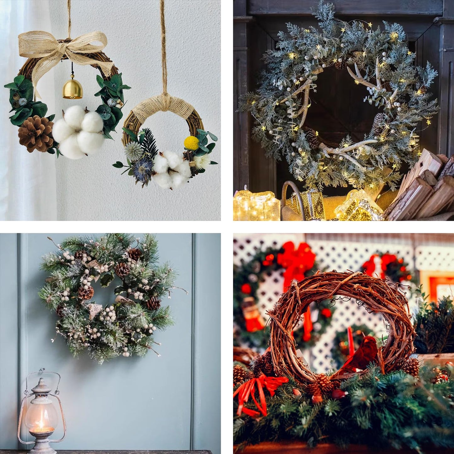 KUKLIPJIM 25 Pieces 4.72 Inch Natural Grapevine Wreath, Small Grapevine Wreaths, Vine Branch Wreath, for Christmas, Weddings, DIY Crafts, Parties and Festive Holiday Ornaments
