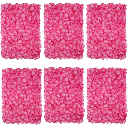 GOUZIBHD Artificial Flower Wall Panel Background, 24 X 16 Pink Faux Roses Artificial Flower Backdrop for Wall Decor, Flower Wall Mat Party Wedding Home Decoration(Size:6PCS)