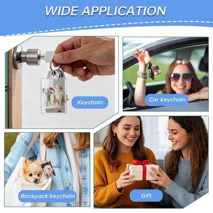 ZZYFGH 16 Pcs Photo Frame Keychain (2 * 3 inch) Picture Frame Keychains Bulk, Acrylic Clear Rectangle Photo Keychain for DIY Craft Graduation Gift - Suitable for Photo Size 1.75 inch x 2.75 inch