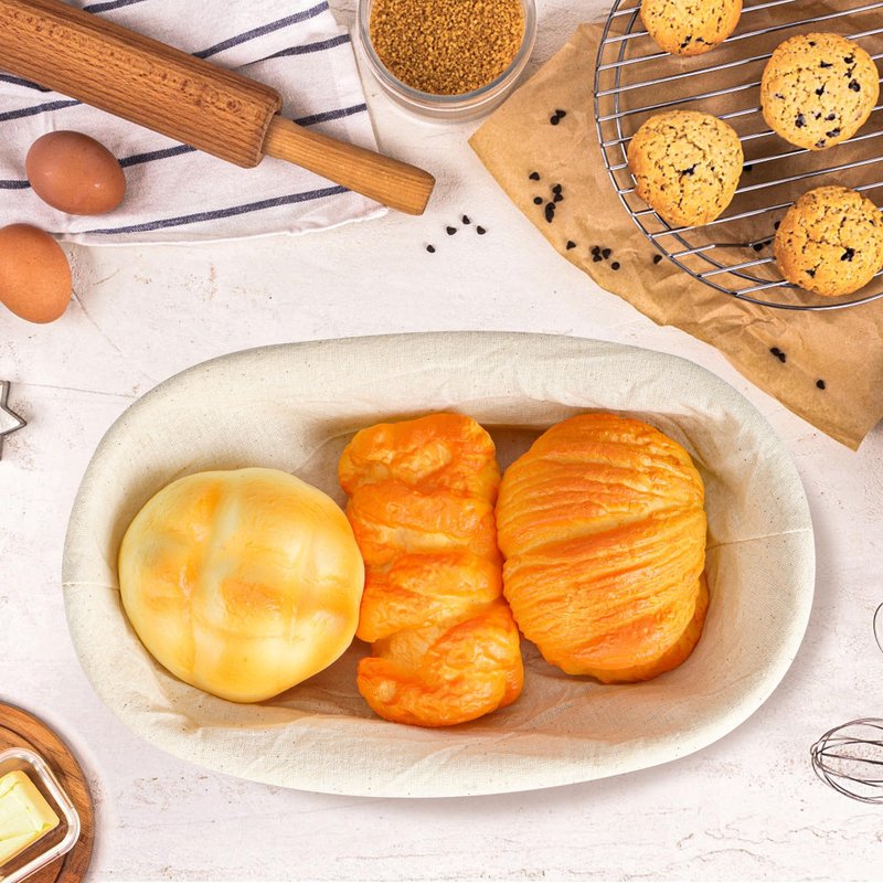 KUJIBGY 10 Inch Banneton Bread Proofing Basket, Oval Sourdough Proofing Basket with Cloth Liners & Dough Scrapers Set of 10,Bulk Rattan Banneton Sourdough Bowl Basket for Home Baker Supplies