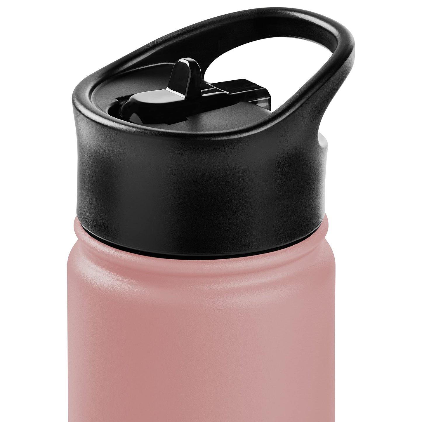 Retrospec Alder Insulated Water Bottle with Straw Lid & Handle Cap - Stainless Steel Wide Mouth Double-Wall Vacuum Insulated Thermos - BPA Free Leakproof Canteen - Melon, 22oz