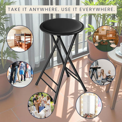225lb Counter (24-Inch, Lavish Home Backless Folding Stool with Capacity for Kitchen or Rec Room - Portable Indoor Bar