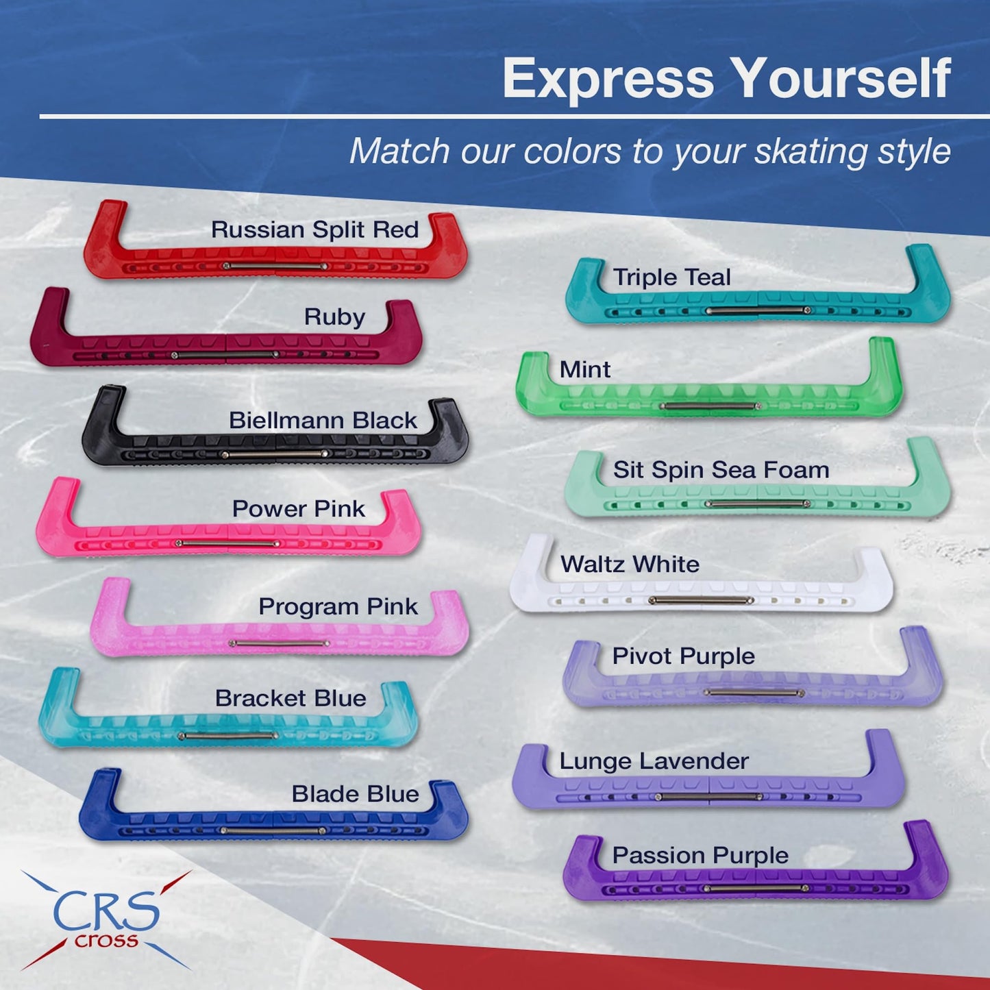 CRS Cross Ice Skate Guards, Soakers and Towel Gift Set. Essential Ice Skating Hard Guard and Soft Skate Blade Cover Accessories for Figure Skating or Hockey (Triple Teal, Large)