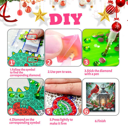 YOKUSHI 12 PCS Diamond Art Painting Christmas Greeting Cards with Envelopes, Snowman Craft DIY Card Making Kits for Adults Gifts (Christmas)