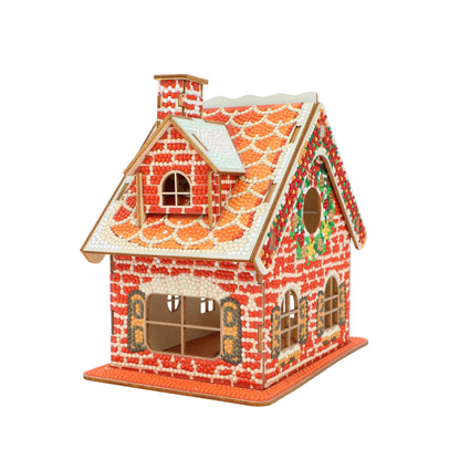 Party Ready 3D Diamond Painting Gingerbread House Christmas Cabin Kit – DIY Holiday Décor, Full Drill Mosaic Art, Festive Craft Kit (Christmas Carbin 2)