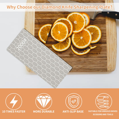 CWOVRS Diamond Sharpening Stone, 5 PCS Diamond Sharpening Plate with Honeycomb Surface Plate for Scissors Knives Outdoor Tools From Coarse to Extra Fine 200/400/600/1000/2000 Grit