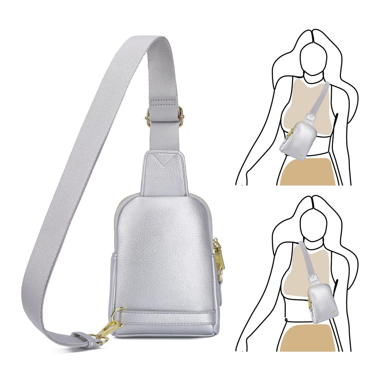 INICAT Anti Theft Crossbody Bags for Women Travel Small Sling Bags Cross Body Bag Purses for Woman