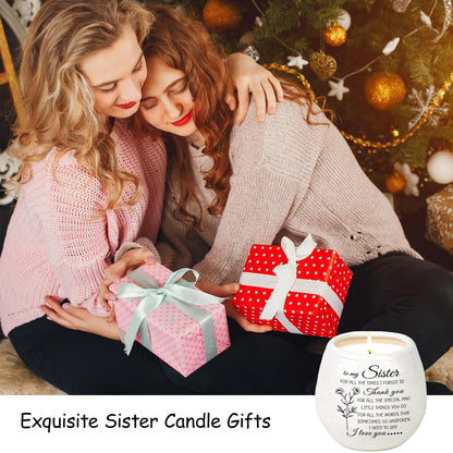 Sisters Birthday Gifts from Sister Brother, Sisters Candle 10Oz Sister Mothers Day Birthday Gifts, Thanksgiving, Thank You Gift, Soy Wax Lavender Scented Candle in Ceramic Jar Handmade