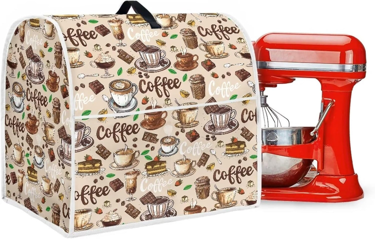 Kitchen Stand Mixer Cover - Dust Protection for 4.5-5 Qt Stand Mixer with Top Handle and Accessories Pockets