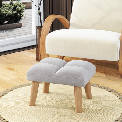 15.74" D11.81" W10.62" UHBD032G YMYNY Footstool, Small Ottoman Stool Chair with Wooden Legs, Modern Padded Sofa Seat