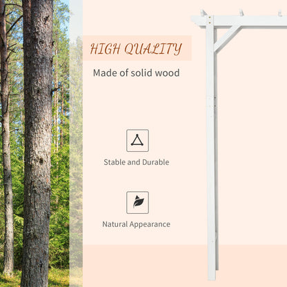 85" Wooden Garden Arbor for Wedding Ceremony, White Outdoor Arch Trellis for Climbing Vines, Heavy Duty Wood Frame for Garden, Patio, Backyard Decor