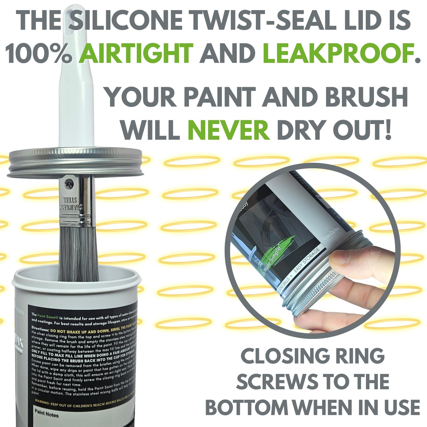 Paint Saint – Airtight Touch Up Paint Container with Built-In Brush | Mess-Free Paint Storage | Quick, Satisfying Touch Ups | Perfect for Homeowners, DIY & Property Managers
