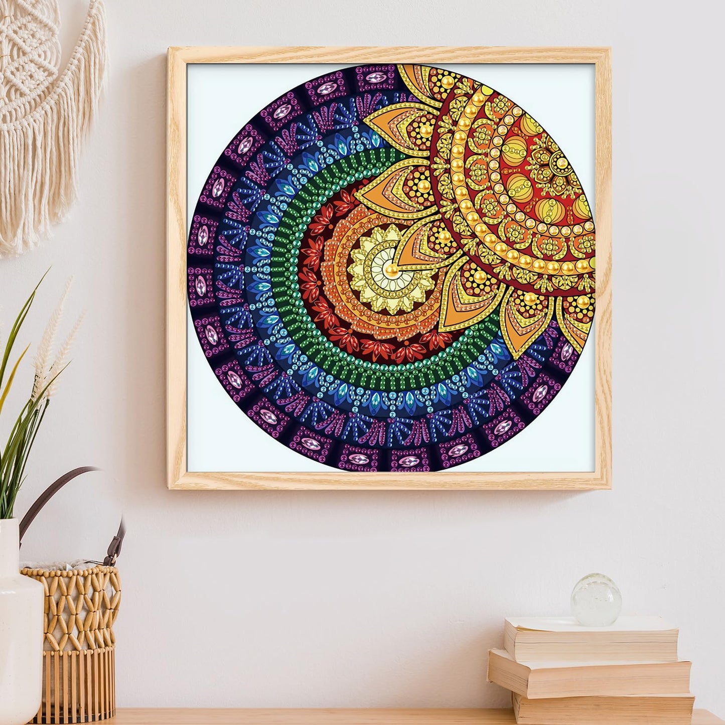 MVVMTOP Diamond Art Painting Kit, DIY Mandala 5D Special Shape Crystal Diamond Partial Diamond Art Painting Mosaic Making Craft, Suitable for Home Wall Decor Art Holiday Gift, AT127