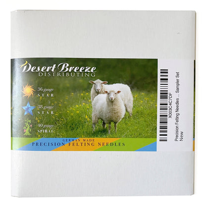 Sample Set | Precision Wool Felting Needles | 36 Gauge Star, 38 Gauge Star, 40 Gauge Spiral - Pack of 2 Each Size | Made in Germany by Groz-Beckert | High Carbon Steel | Needle Felting Tools