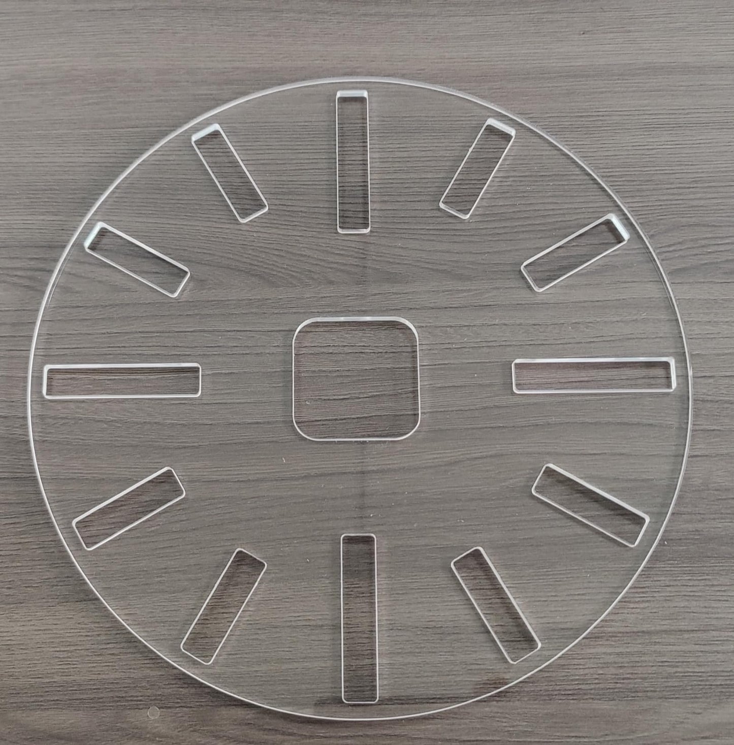 Kingria 10" Calibre Clock Template Handle Router Template Woodworking 1/4'' Thick DIY Clock Board with Dials Acrylic Inlay Clock Template