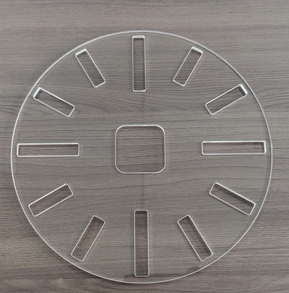 Kingria 10" Calibre Clock Template Handle Router Template Woodworking 1/4'' Thick DIY Clock Board with Dials Acrylic Inlay Clock Template