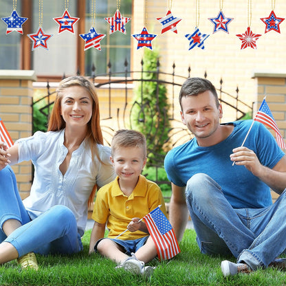 BBTO 15 Pcs 4th of July Star Diamond Art Keychains Patriotic Star Ornaments 250th Anniversary Memorial Day Painting Keychains Red White Blue Independence Day Diamond Art Kits for Kids Adults Crafts