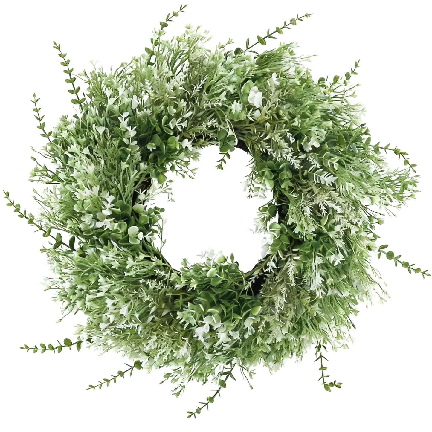 NIOPELO 24'' Eucalyptus Wreath for Front Door - Artificial All Season Wreath for Wedding Farmhouse Porch Wall Room Home Decor