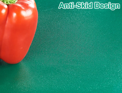 CURTA 2-Pack Green Cutting Boards for Kitchen, 24" x 18" x 0.5" Color Coded Plastic Chopping Board with Anti Slip Surface Dishwasher Safe