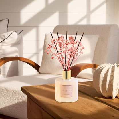 Cocorrína Premium Reed Diffuser Set - Sandalwood Rose with Preserved Baby's Breath | 6.7oz Home Décor Fragrance Oil