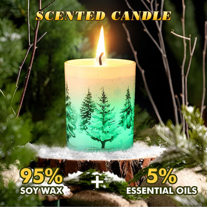 Electricwise Christmas Scented Candle Gift Set for Women, Candles Can Change Into 7 Colors, Winter Candle with 7.6oz Soy Wax Fir Holiday Candles for Christmas Women Gift(Snow Forest)