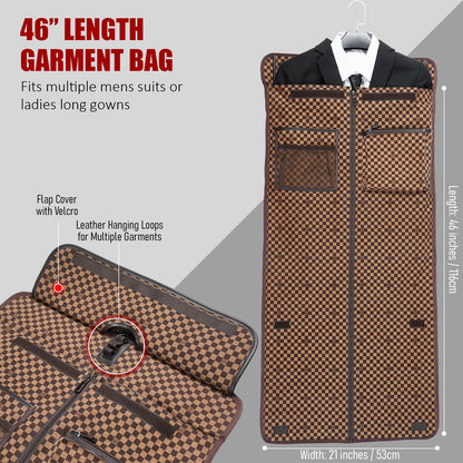 STAR VISTA Voyager-03 Luxury Convertible Garment Duffel Bag, Full Grain Pebbled Leather, Premium Canvas Lining, 22x12x12 Inch Carry-On, with Backpack Mode, Shoe Compartment