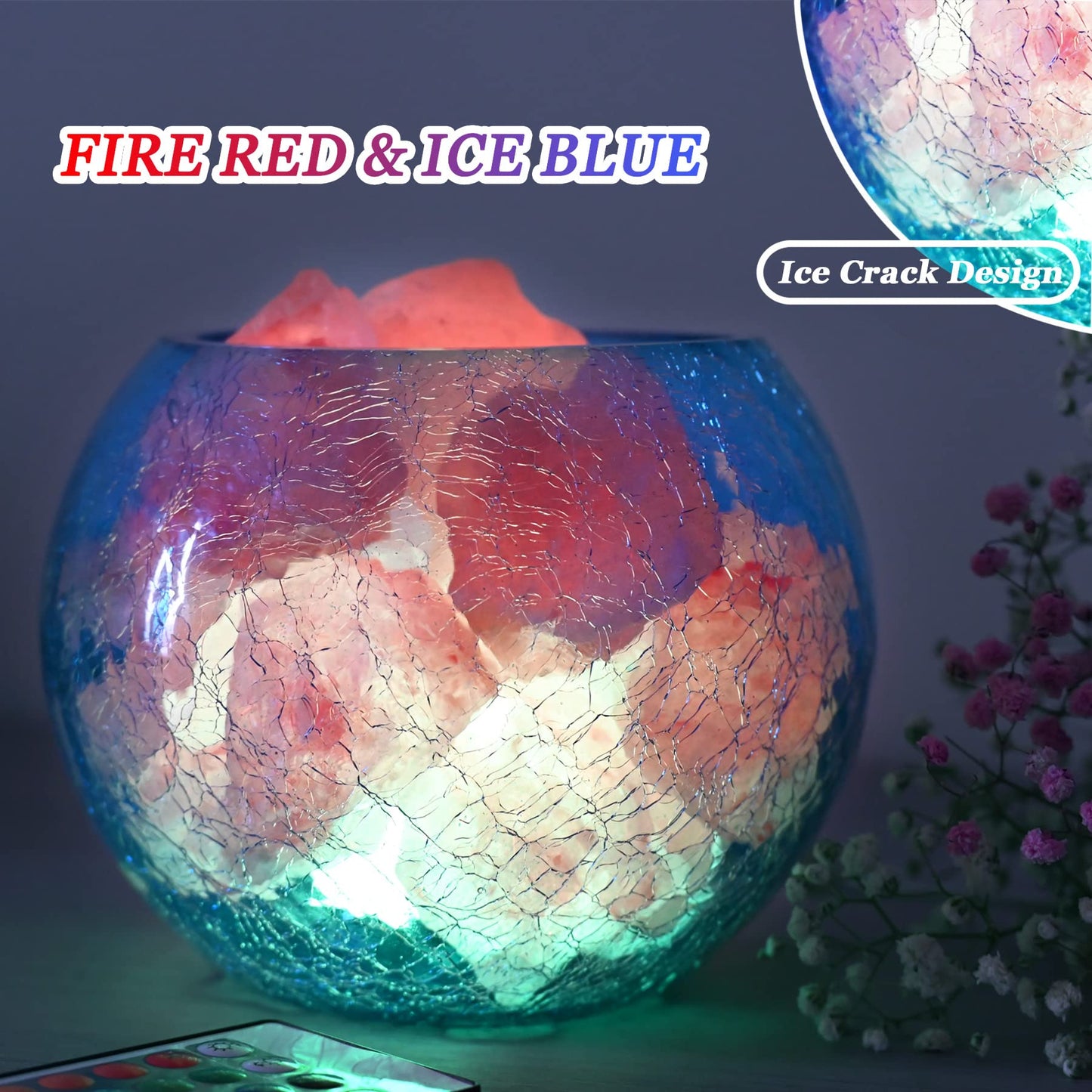 V.C.Formark USB Himalayan Salt Lamp with Remote Control, 16 Colors Lighting & 4 Color Changing Mode Salt Rock Lamp, Used for Holiday Gift, Home Deco, Yoga, Office