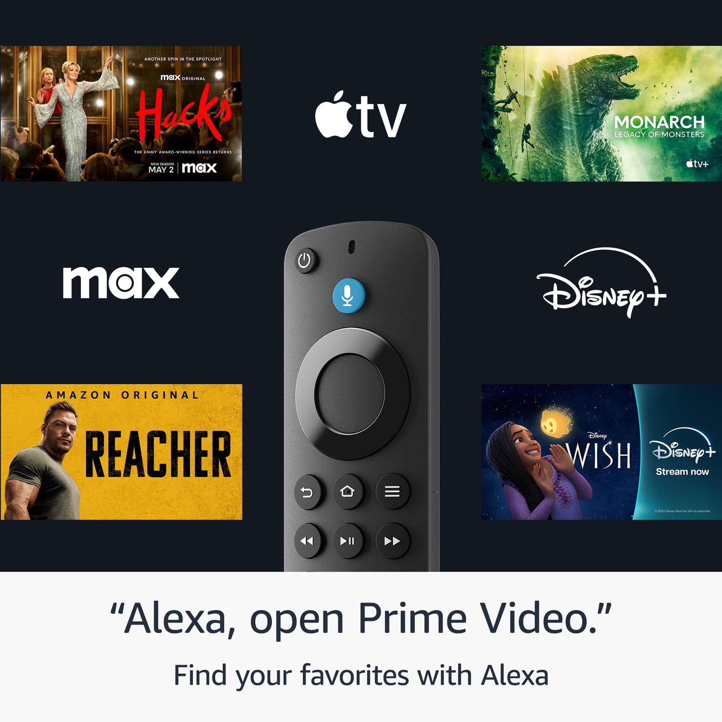 Amazon Fire TV Alexa Voice Remote (newest model) with TV controls, requires compatible Fire TV device