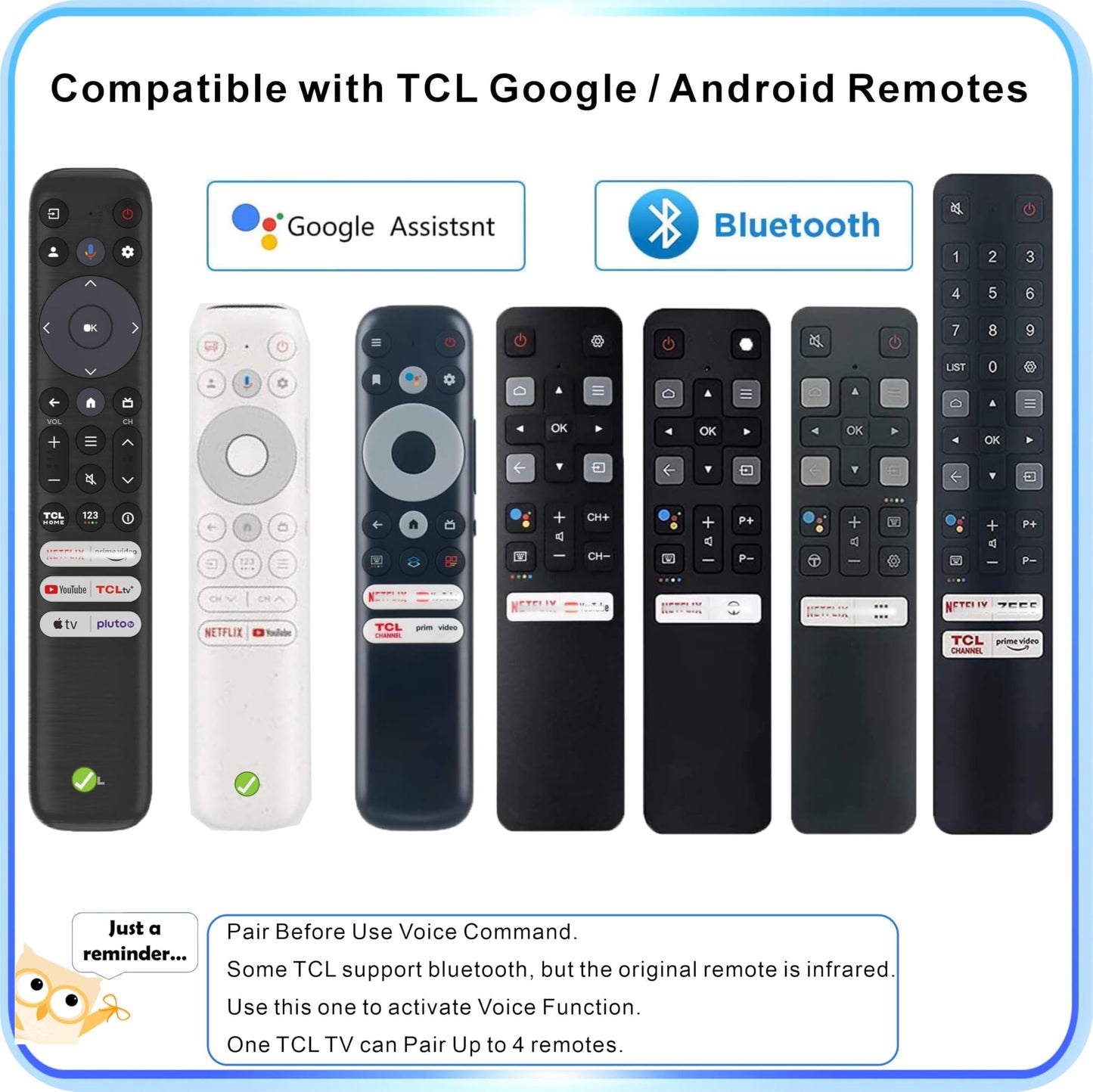 Universal Smart Remote Compatible with Hisense TV Remote Control Replacement 2025-2015, Voice, Bluetooth, Hisense Google, Android, Laser, Canvas TVs, 4K UHD, HD, Mini-LED, ULED