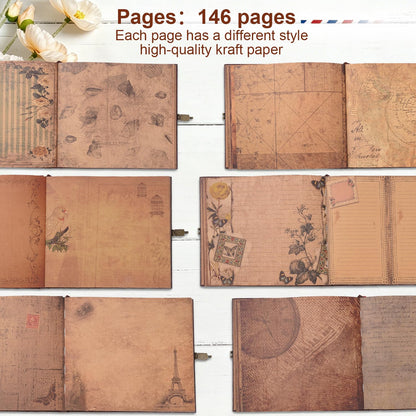 Our Adventure Book 8.9 x 7.9 Inch 80 Pages Scrapbook Photo Album with Scrapbooking Supplies, 3D Retro Embossed Letter Leather Hard Cover Movie Up Travel Journal Memory Book For Couples，Christmas gifts