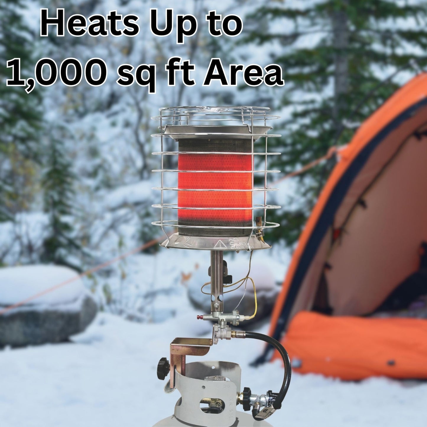 Dura Heat TT-360 Propane(LP) 360 Degree Tank Top Heater, Length: 8.9in, Width: 8.9in, Height: 20.24in,Silver