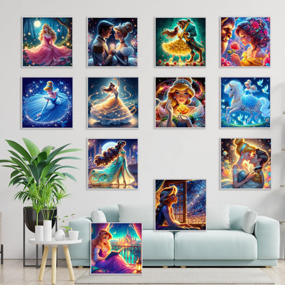KEYRANKE 12 Pack Diamond Painting Kits for Adults 5D DIY Princess Diamond Art Kit Paint with Round Full Drill Diamonds for Beginners Gem Paintings Art for Home Wall Decor Gifts(12X12 Inch)