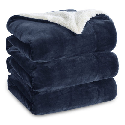 Bedsure GentleSoft Sherpa Fleece Blankets Queen Size for Bed - Thick and Warm, Soft Fuzzy Plush Queen Blanket for Winter, Grey, 90x90 Inches