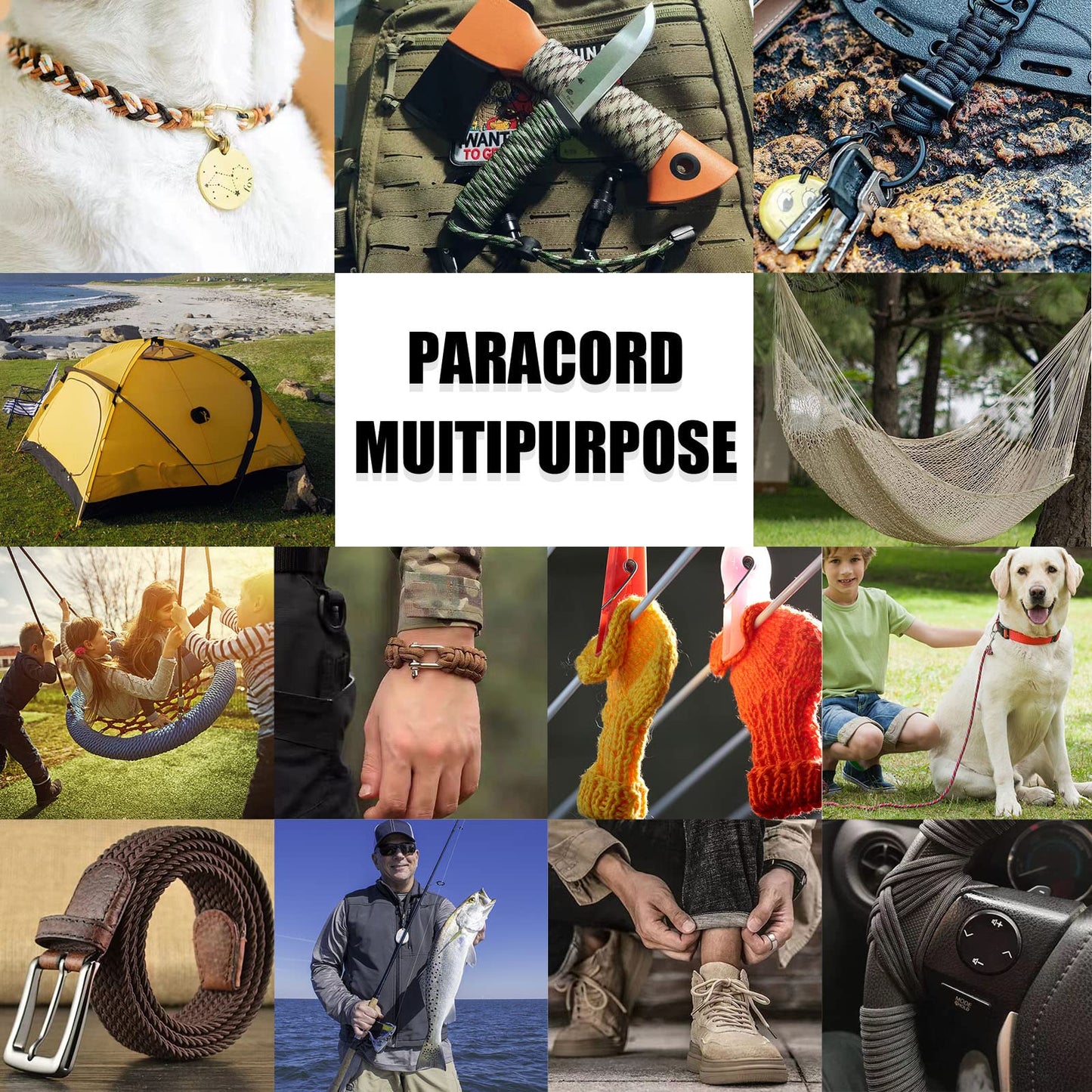 1000Ib Paracord Rope - 100ft / 200ft / 500ft / 1000ft 4mm,12 Strand Parachute Spool Cord,para Cord Lanyard for Camping,Hammock,Clothsline,Hiking,Fishing,Survival braceletand Survival - ArmyGreen 50FT