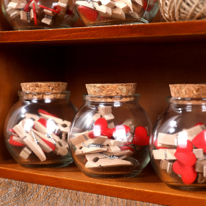 Magic Season Decorative Glass Bottles with Cork Stoppers (3.3 fl oz. Spherical Bottles / 12 Pcs)