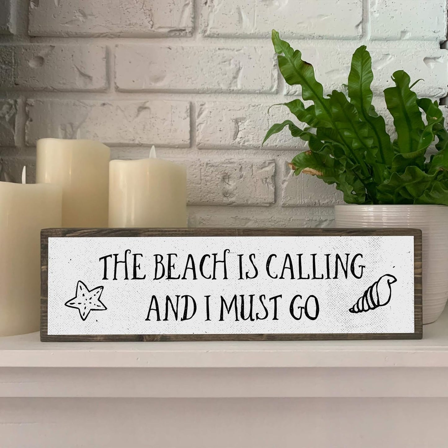 Beach Wood Signs, Medium - Wood And Metal, The Beach Is Calling And I Must Go