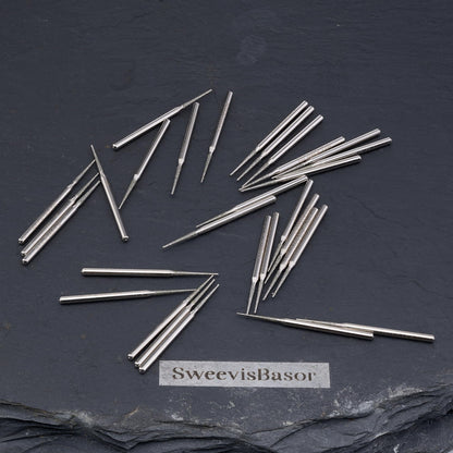 Diamond Tipped Rotary Tool Burr Bits, Tapered Grinder Burr 3/32inch Shank, Grinding Engraving for Stone Carving Tools Pack of 30Pcs