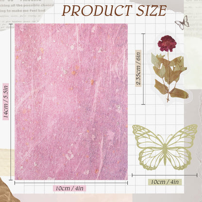 Fullhawl 186 Pcs Scrapbook Paper and Mesh Fabric Assorted Scrapbook Supplies Journaling Scrapbooking 20 Sheets Flowers Stickers 10 Sheets Butterfly Paper for Planner Junk Journal Retro Crafts