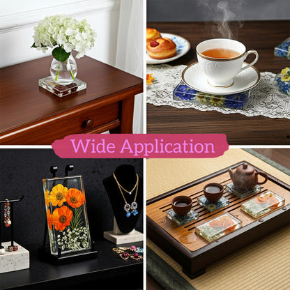 8 Sizes Epoxy Resin Silicone Molds Kit, Square Rectangular Resin Art Display Mold, Soft and Easy to Unmold, Silicone Resins Casting Molds, for Soap, Candles, Specimen, Dried Flower, DIY Handicrafts