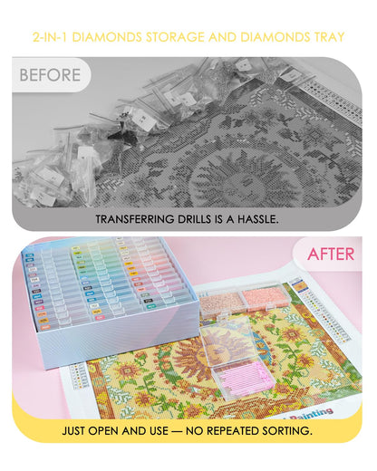YBUTVY Diamond Art Trays with Lids, 45PCS Diamond Painting Trays with Lids ＆ Diamond Art Storage, Gift Box Diamond Painting Accessories for Diamond Art Beads